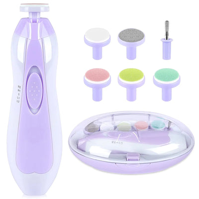 Baby Nail Trimmer ElectricBaby Nail Clippers 6 in 1 Baby Nail FileNail File Baby Grooming Kit Manicure Set for Toddler or Adults (Purple)