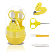 SONARIN Transparent Lid Baby Nail Kit4-in-1 Baby Grooming Kitwith Baby Nail ClippersScissorNail File&TweezerBaby Nail Care Kit for NewbornInfant or Toddler(Yellow)